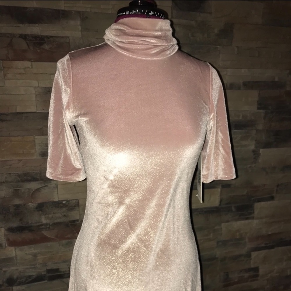 NWT Light Pink Velvet Dress SIZE: M